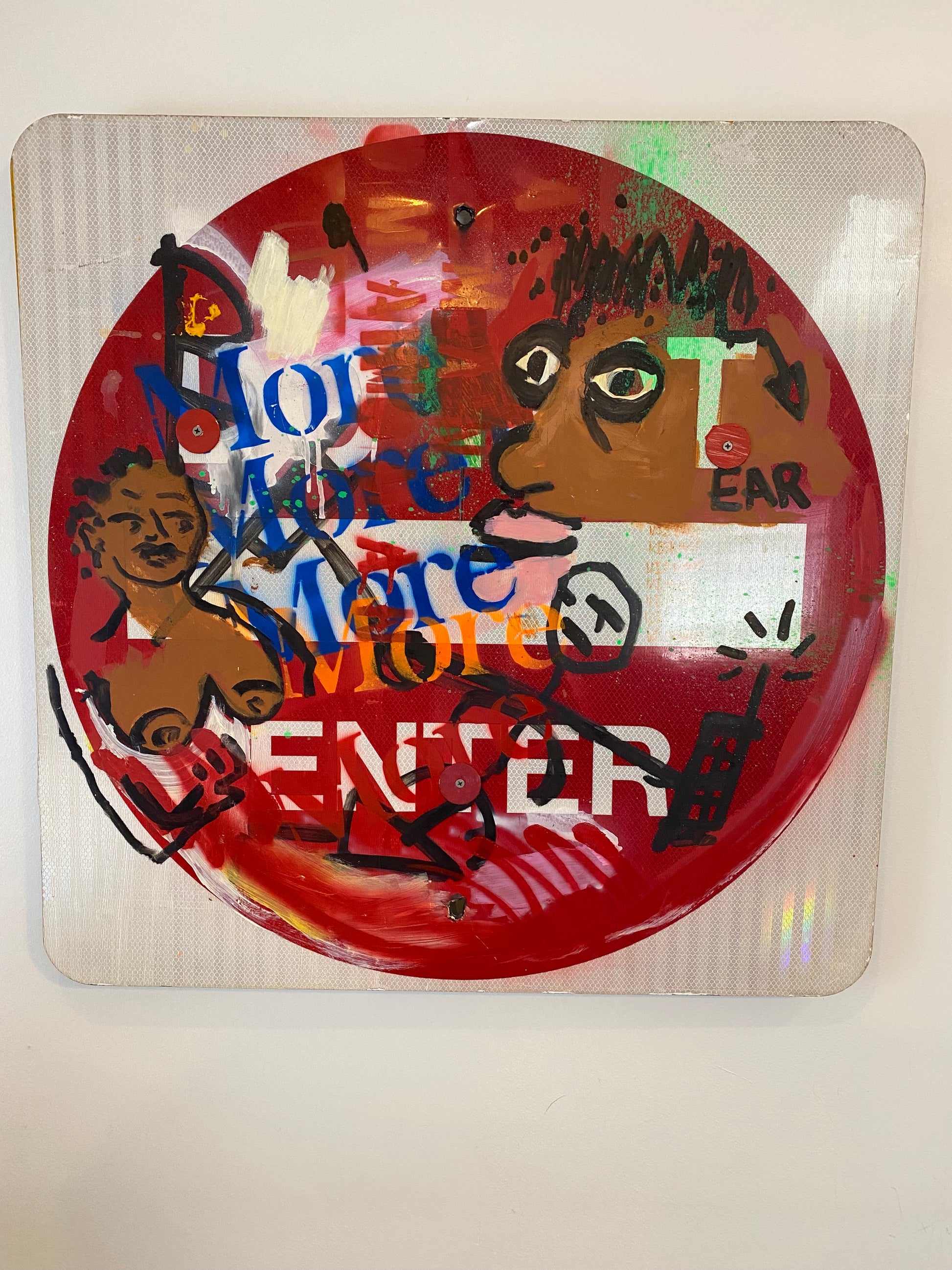 “Do Not Enter” – 30”x30” Mixed Media on Street Sign